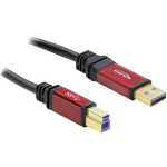 DeLOCK USB 3.0 Aansluitkabel [1x USB 3.0 stekker A - 1x USB 3.0 stekker B] 1.00 m Rood, Vergulde steekcontacten, UL gecertificeerd - Zwart