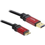 DeLOCK USB 3.0 Aansluitkabel [1x USB 3.0 stekker A - 1x Micro-USB 3.0 B stekker] 3.00 m Rood, Vergulde steekcontacten, UL gecertificeerd - Zwart