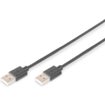 Digitus USB 2.0 Aansluitkabel [1x USB-A 2.0 stekker - 1x USB-A 2.0 stekker] 1.00 m - Zwart