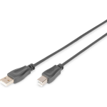 Digitus USB 2.0 Aansluitkabel [1x USB-A 2.0 stekker - 1x USB-B 2.0 stekker] 0.50 m - Zwart