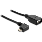 DeLOCK USB 2.0 Aansluitkabel [1x Micro-USB 2.0 B stekker - 1x USB 2.0 bus A] 0.50 m Met OTG-functie - Zwart