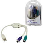 LogiLink USB 1.1 Aansluitkabel [1x USB 1.1 stekker A - 2x PS/2 bus] 15.00 cm - Grijs