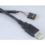 Akasa USB 2.0 Aansluitkabel [1x USB-A 2.0 stekker - 1x USB 2.0 stekker intern 4-polig] 40.00 cm Vergulde steekcontacten, UL gecertificeerd - Zwart