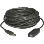 Manhattan USB 2.0 Verlengkabel [1x USB-A 2.0 stekker - 1x USB 2.0 bus A] 20.00 m - Zwart