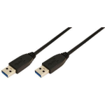 LogiLink USB 3.0 Aansluitkabel [1x USB 3.0 stekker A - 1x USB 3.0 stekker A] 3.00 m - Zwart