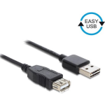 DeLOCK USB 2.0 Aansluitkabel [1x USB-A 2.0 stekker - 1x USB 2.0 bus A] 3.00 m Stekker past op beide manieren, Vergulde steekcontacten, UL gecertificeerd - Zwart