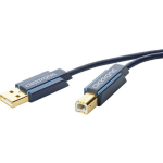 Clicktronic USB 2.0 Aansluitkabel [1x USB-A 2.0 stekker - 1x USB-B 2.0 stekker] 3.00 m Vergulde steekcontacten - Blauw