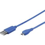 goobay® USB 2.0 Aansluitkabel [1x USB-A 2.0 stekker - 1x Micro-USB 2.0 B stekker] 0.95 m - Azul