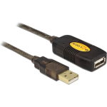 DeLOCK USB 2.0 Verlengkabel [1x USB-A 2.0 stekker - 1x USB 2.0 bus A] 30.00 m Vergulde steekcontacten, UL gecertificeerd - Zwart