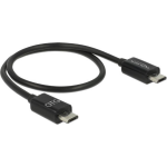 DeLOCK USB 2.0 Aansluitkabel [1x Micro-USB-stekker - 1x Micro-USB-stekker] 30.00 cm Met OTG-functie - Zwart