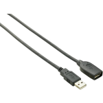 renkforce USB 2.0 Verlengkabel [1x USB-A 2.0 stekker - 1x USB 2.0 bus A] 10.00 m Vergulde steekcontacten, UL gecertificeerd - Zwart