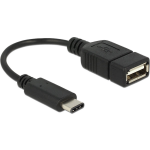 DeLOCK USB 2.0 Adapter [1x USB-C stekker - 1x USB 2.0 bus A] 15.00 cm - Negro