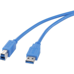 renkforce USB 3.0 Aansluitkabel [1x USB 3.0 stekker A - 1x USB 3.0 stekker B] 0.50 m Vergulde steekcontacten - Blauw