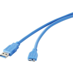 renkforce USB 3.0 Aansluitkabel [1x USB 3.0 stekker A - 1x Micro-USB 3.0 B stekker] 30.00 cm Vergulde steekcontacten - Blauw