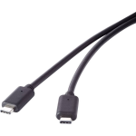 renkforce USB 3.2 (gen. 2x2) Aansluitkabel [1x USB-C stekker - 1x USB-C stekker] 1.00 m Vergulde steekcontacten - Zwart