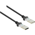 renkforce USB 2.0 Aansluitkabel [1x USB-A 2.0 stekker - 1x USB-A 2.0 stekker] 1.00 m Vergulde steekcontacten - Zwart