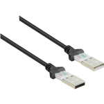 renkforce USB 2.0 Aansluitkabel [1x USB-A 2.0 stekker - 1x USB-A 2.0 stekker] 3.00 m Vergulde steekcontacten - Zwart