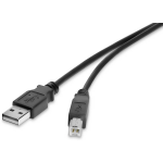 renkforce USB 2.0 Aansluitkabel [1x USB-A 2.0 stekker - 1x USB-B 2.0 stekker] 1.00 m Vergulde steekcontacten - Zwart