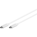 USB 3.1 Aansluitkabel [1x USB-C stekker - 1x USB-C stekker] 0.50 m Vergulde steekcontacten, UL gecertificeerd - Wit