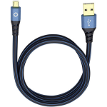 Oehlbach USB Plus Micro USB 2.0 Aansluitkabel [1x USB-A 2.0 stekker - 1x Micro-USB 2.0 B stekker] 0.50 m Vergulde steekcontacten - Blauw