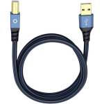 Oehlbach USB Plus B USB 2.0 Aansluitkabel [1x USB-A 2.0 stekker - 1x USB-B 2.0 stekker] 0.50 m Vergulde steekcontacten - Blauw