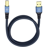 Oehlbach USB Plus B USB 2.0 Aansluitkabel [1x USB-A 2.0 stekker - 1x USB-B 2.0 stekker] 1.00 m Vergulde steekcontacten - Blauw