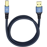 Oehlbach USB Plus B USB 2.0 Aansluitkabel [1x USB-A 2.0 stekker - 1x USB-B 2.0 stekker] 5.00 m Vergulde steekcontacten - Blauw