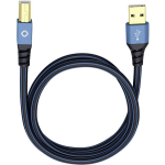 Oehlbach USB Plus B USB 2.0 Aansluitkabel [1x USB-A 2.0 stekker - 1x USB-B 2.0 stekker] 7.50 m Vergulde steekcontacten - Blauw
