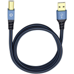 Oehlbach USB Plus B USB 2.0 Aansluitkabel [1x USB-A 2.0 stekker - 1x USB-B 2.0 stekker] 10.00 m Vergulde steekcontacten - Blauw