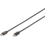 Digitus USB 2.0 Aansluitkabel [1x USB-C 2.0 stekker - 1x USB-C 2.0 stekker] 1.80 m Rond, Stekker past op beide manieren, Afgeschermd (dubbel) - Zwart