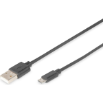Digitus USB 2.0 Aansluitkabel [1x USB-A 2.0 stekker - 1x Micro-USB 2.0 B stekker] 1.00 m Rond, Afgeschermd (dubbel) - Zwart