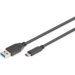 Digitus USB 2.0 Aansluitkabel [1x USB 3.0 stekker C - 1x USB-A 2.0 stekker] 1.00 m Rond, Afgeschermd (dubbel) - Zwart