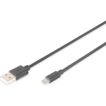 Digitus USB 2.0 Aansluitkabel [1x USB-A 2.0 stekker - 1x Micro-USB 2.0 B stekker] 1.00 m Rond, Afgeschermd (dubbel) - Zwart