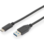 Digitus USB 3.1 Aansluitkabel [1x USB 3.1 stekker C - 1x USB 3.1 stekker Aâ] 1.00 m Afgeschermd (dubbel) - Zwart