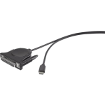 renkforce Parallel Aansluitkabel [1x USB-C stekker - 1x D-sub bus 25-polig] 1.80 m - Zwart