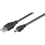 goobay® USB 2.0 Aansluitkabel [1x USB-A 2.0 stekker - 1x Mini-USB 2.0 B stekker] 1.00 m - Negro