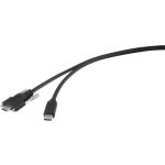 renkforce USB 3.1 (gen. 1) Aansluitkabel [1x USB-C stekker - 1x USB-C stekker] 1.00 m Schroefbaar - Zwart