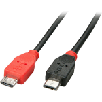 Lindy USB 2.0 Aansluitkabel [1x Micro-USB 2.0 B stekker - 1x Micro-USB 2.0 B stekker] 1.00 m Met OTG-functie - Zwart