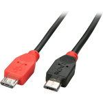 Lindy USB 2.0 Aansluitkabel [1x Micro-USB 2.0 B stekker - 1x Micro-USB 2.0 B stekker] 2.00 m Met OTG-functie - Zwart