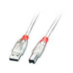 Lindy USB 2.0 Aansluitkabel [1x USB-A 2.0 stekker - 1x USB-B 2.0 stekker] 2.00 m Transparant