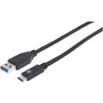 Manhattan USB 3.1 (gen. 2) Aansluitkabel [1x USB 3.1 stekker C - 1x USB 3.1 stekker Aâ] 0.50 m - Zwart