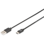 Digitus USB 2.0 Aansluitkabel [1x USB-C stekker - 1x USB-A 2.0 stekker] 1.80 m Afgeschermd - Zwart