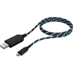 ICY BOX USB 2.0 Aansluitkabel [1x USB-A 2.0 stekker - 1x Micro-USB 2.0 B stekker] 1.00 m Zwart, - Blauw