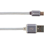 Skross USB 2.0 Aansluitkabel [1x Micro-USB-stekker - 1x USB] 1.00 m Zilver - Silver