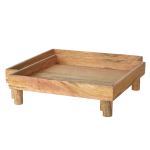 Houten Dienblad/kaarsenbord Vierkant Op Pootjes L30 X B30 X H8,5 Cm - Kaarsenplateaus - Bruin