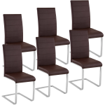 Tectake - Set Van 6 Eetkamerstoelen - Bettina 403898 - Bruin