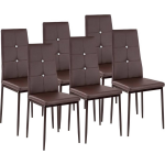 Tectake - Set Van 6 Eetkamerstoelen Julien - 402544 - Bruin