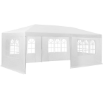 Tectake - Paviljoentent 3x6 M Met 5 Zijwanden - Wit - 402301