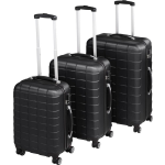 Tectake - Kofferset Trolleyset 3-dlg Hardshell Zwart - 402669