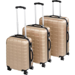 Tectake - Kofferset Trolleyset 3-dlg Hardshell Cr Me - 402674